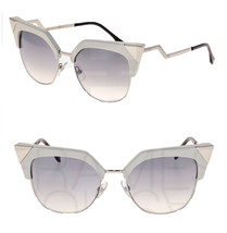 FENDI IRIDIA FF0149S Palladium White Beige Cat Eye Sunglasses Optyl 0149 Women - £187.89 GBP