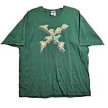 Vintage Green Tree Frog Graphic Shirt Animal Nature USA 90s SZ XL - $18.76