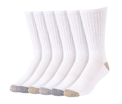 Blue PL-SCM-1046-10-GRY Men&#39;s Cushioned Crew Socks, 6 Pair, White/Khaki ... - $23.13