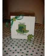 Completed Cross Stitch St. Patrick&#39;s Day Trinket Box - €24,14 EUR