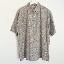 Vtg Reyn Spooner Hawaiian Aloha Floral Flower Tan Green Pink Shirt Top X... - $39.99