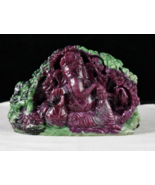 Natural Ruby Zoisite Engraved Lord Ganesha 3739 Ct Gemstone Statue Home ... - €7.030,75 EUR