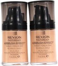 2 Revlon 1 Oz PhotoReady Airbrush Effect SPF 20 002 Vanilla Liquid Foundation - £17.30 GBP