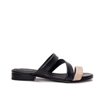 Vegan sandals flat backless open-toe smart with organic fabric breathabl... - $61.06