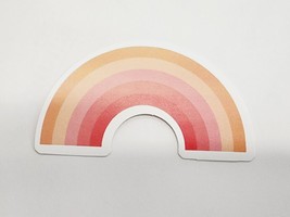 Pastel Pink and Orange Colored Simple Rainbow Sticker Decal Pretty Embellihsment - £1.74 GBP