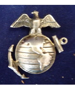 USMC sterling silver pin eagle globe US military uniform vintage sweetheart - $44.12 CAD