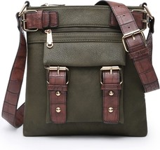 Women Lightweight Crossbody Bags Soft Vegan Leather Messenger Bag Shoulder Bag T - £44.02 GBP