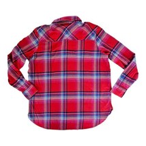 Orvis Brushed Flannel Shirt Women&#39;s XL Red Plaid Button Down - £11.58 GBP