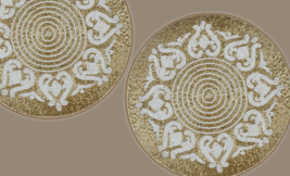 Set Of 6 Christmas Placemat Gold And White Tablemat Beaded charger Plate... - $157.89