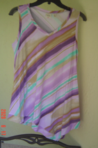 Nwt Rafaella Cotton Purple Stripes Tunic Blouse Size S $59 - £27.01 GBP