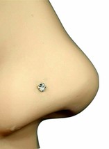 Nose Stud Tiny 1.5.mm CZ Gem Claw Set 22g (0.6mm) 925 Silver 6mm Post Ball End - £3.34 GBP