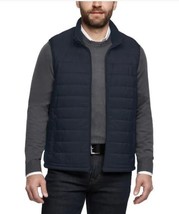 Banana Republic Mens Vest Blue Quilted Pockets Full-Zip Sleeveless Mock ... - $48.99