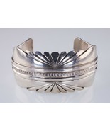 Navajo Lester Craig Stamp Tooled Design Sterling Silver Cuff Bracelet - $554.38 CAD