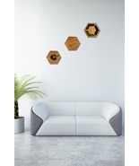 Unique Wooden Hexagon Wall Decor with Moss – Nature-Inspired Art - Bundl... - $371.93 CAD