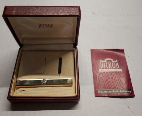 Primary image for Hickok Gold tone Tie Clip in original box vintage with insert no money clip 