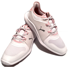 Puma Ignite Golf Shoes Spikeless Fasten8 Womens 8.5 White Pink 194241-01 Lace Up - £51.95 GBP
