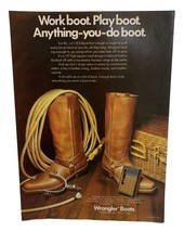 Wrangler Boots Vintage Print Ad 70s Western Cowboy Ranch Wear - £12.19 GBP