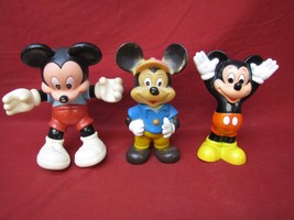 3 Vintage Walt Disney&#39;s Mickey Mouse Figures  - £19.83 GBP