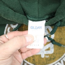Gildan Hoodie Mens L Green Long Sleeve Drawstring Graphic Print Knit Pocket - $22.75