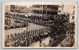 WW1 US Army Parade San Antonio Texas RPPC c1916 Patriotic Photo Postcard T22 - £31.75 GBP