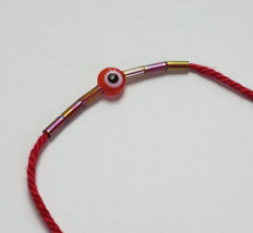 Evil Eye Red String Good Luck Bracelet Kabbalah And Crystal Tubes - £7.74 GBP