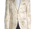 Tallia Men&#39;s Floral Jacquard Slim Fit Dinner Jacket in Gold-Size Small 3... - £58.98 GBP