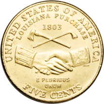 2004 Gold-Plated Jefferson Nickel Peace Medal A4957 New In Package - $10.00