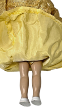 1950's Hard Plastic Doll Sleep Eyes Red Hair Gold Shimmer Gown Dress - 8" Tall image 7
