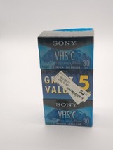 New Sealed 5-Pack Sony VHS-C Camcorder Tapes TC-30VHGL 30 min Premium - £11.01 GBP