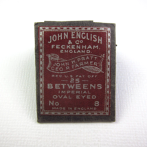 Antique Package Sewing Needles John English &amp; Co Betweens Imperial Oval Eyed #8 - £7.91 GBP
