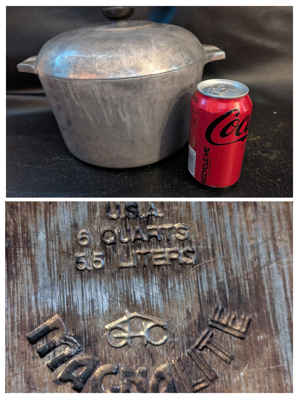Vintage GHC Magnalite 6 Qt Aluminum Alloy Stock Pot Lid 10 inch USA - $81.17