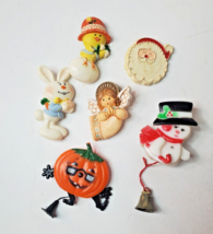 Plastic Pins Vintage Hallmark  Lapel 1970s Easter Halloween Christmas Lo... - $23.71