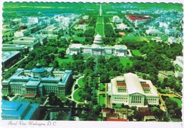 Postcard Aerial View Washington DC Capitol Supreme Court Library Of Congress - £3.12 GBP