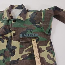 Men's Woodlands Camo Combat Field Shirt Jacket Long Sleeve Size Medium image 4