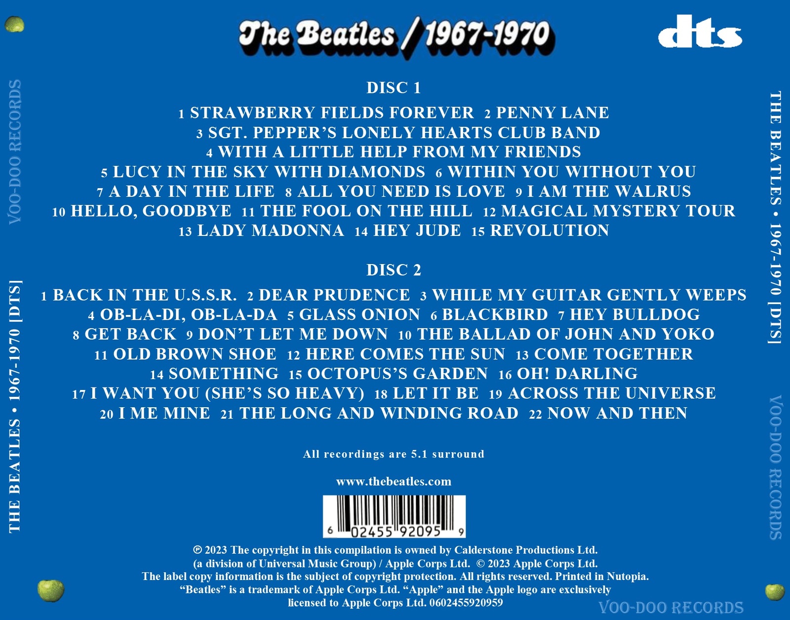 The Beatles - 1967-1970 Blue Album DTS 2-CD 5.1 Surround 2023  Item image 2