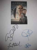 Arrival Signed Film Movie Screenplay Script X4 Autograph Amy Adams Jeremy Renner - $19.99