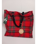 Aspen Wine 6 Bottle Tote Red Plaid Flannel NWT Reusable - $370.44 MXN