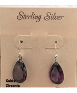 .925 Sterling Silver Teardrop CZ hook earrings  - $376.30 MXN
