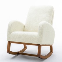 Living Room Comfortable Rocking Chair Beige - £215.08 GBP