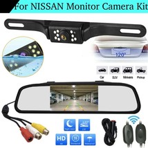 For NISSAN 4.3&quot; Car Wireless Monitor Mirror Backup Rear View Reverse Camera Kit - £48.74 GBP