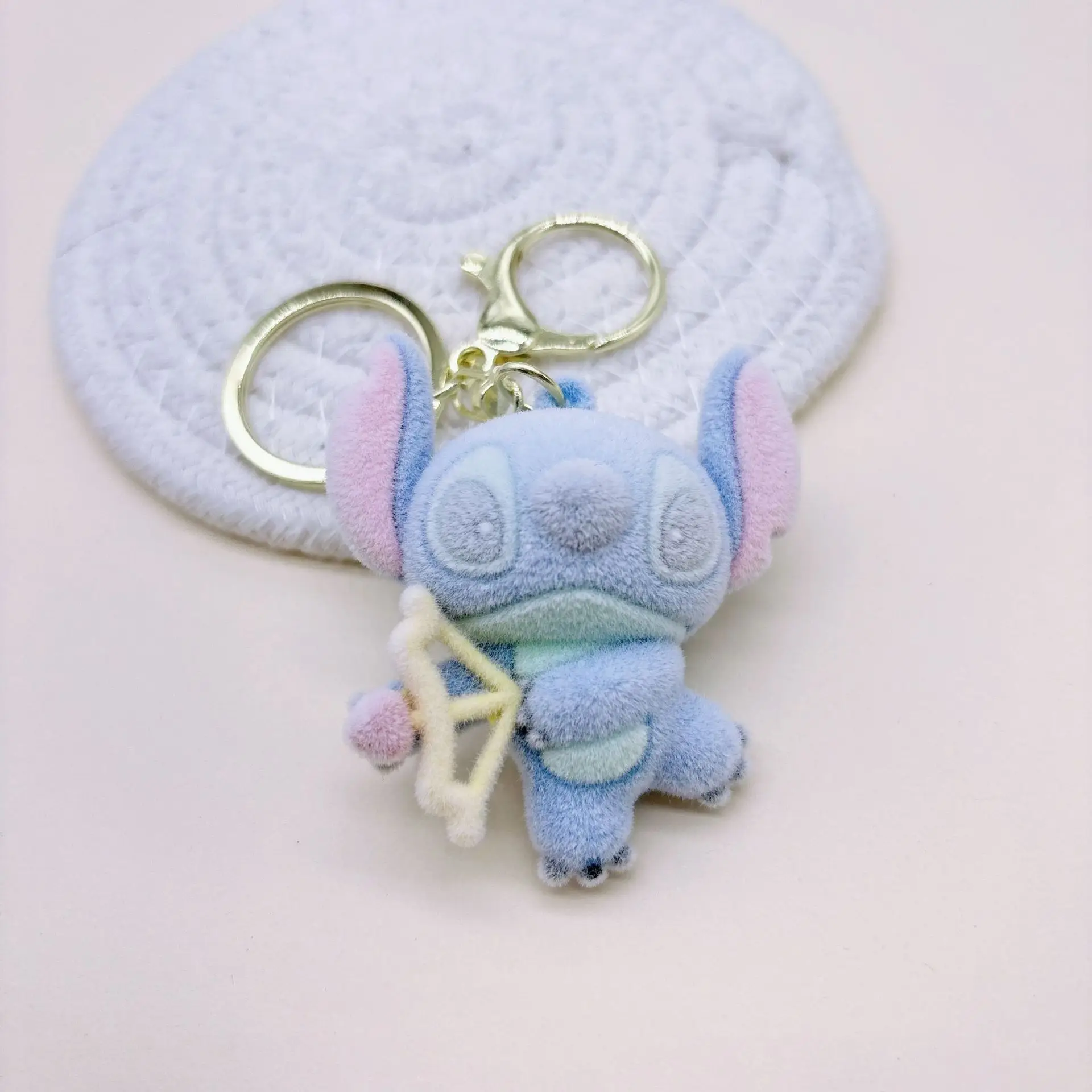 New Lilo Stitch Keychian Anime Stitch Pendant Keychain Sweet Pink Angel -7 - €3,33 EUR
