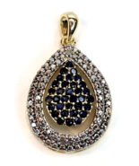 Gold Tone Teardrop Pendant with Unknown Stones Elegant and Stunning THAI... - $58.99