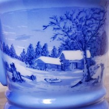 Currier &amp; Ives Shaving Mug &quot;The Homestead In Winter&quot; Blue White - £12.87 GBP