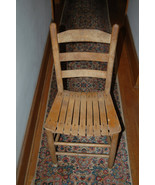 Vintage Wood Slat Seat Chair Ladder Back - £70.76 GBP
