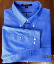 Tommy Hilfiger Regular Fit Cotton LONG-SLEEVE Solid Blue Dress Shirt 17.5-32/33 - £18.73 GBP