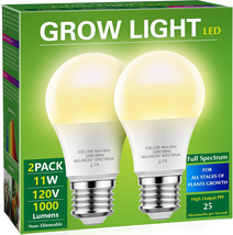 Grow Light Bulbs,  LED Grow Light Bulb A19 Bulb, Full Spectrum Grow Ligh... - £11.02 GBP