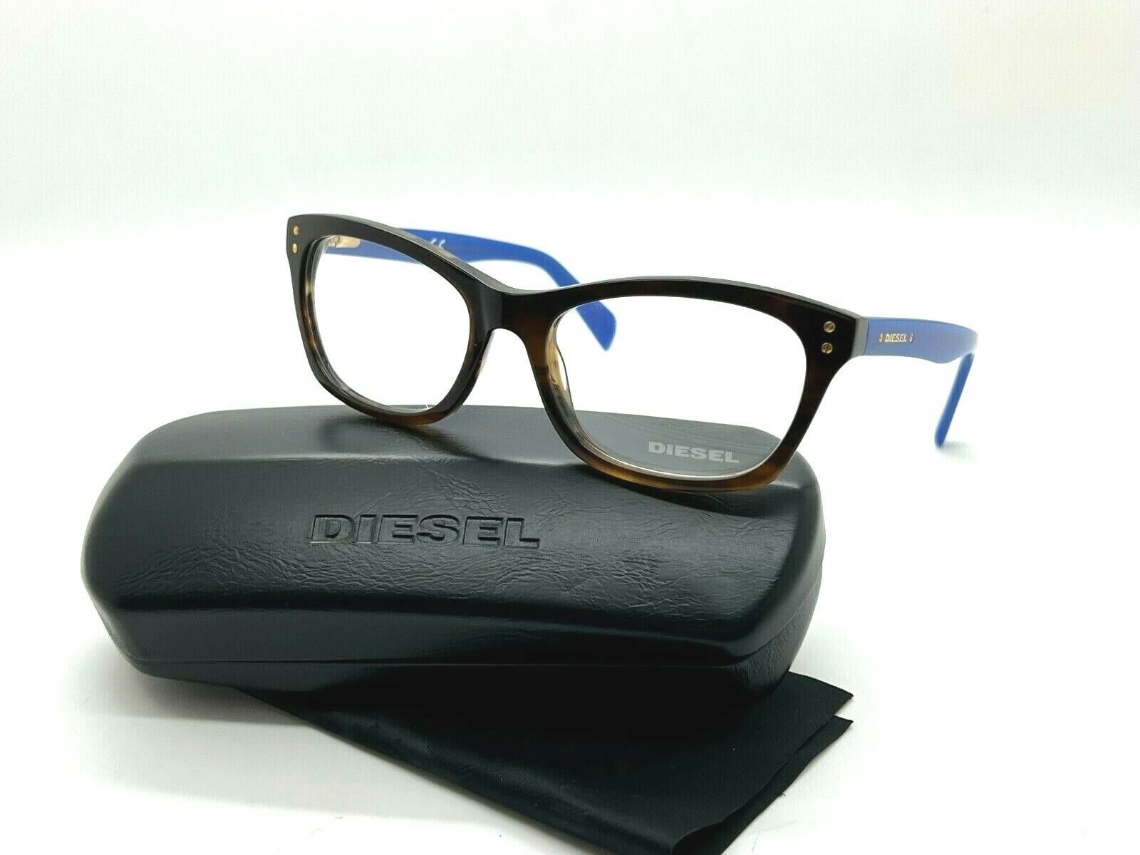 DIESEL DL5073-1 COL.050 HAVANA/BLUE OPTICAL EYEGLASSES 53-17-140MM  /CASE - £27.05 GBP