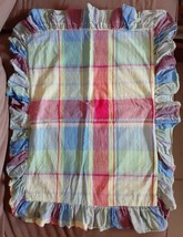 Ralph Lauren Plaid Ruffled Pillow Sham Cover STANDARD USA Cotton Vintage (1) - £78.59 GBP