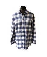 Free Press Nordstrom Women&#39;s Blue Plaid Flannel Lounge Sleep Shirt Long-... - €12,62 EUR