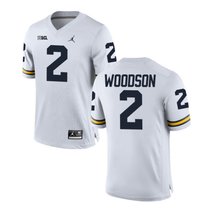 Charles Woodson Michigan Wolverines 2 White Football Jersey - £39.83 GBP